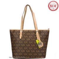 michael kors jet set signature groot bruin bakken Schoudertassen 29gnh501